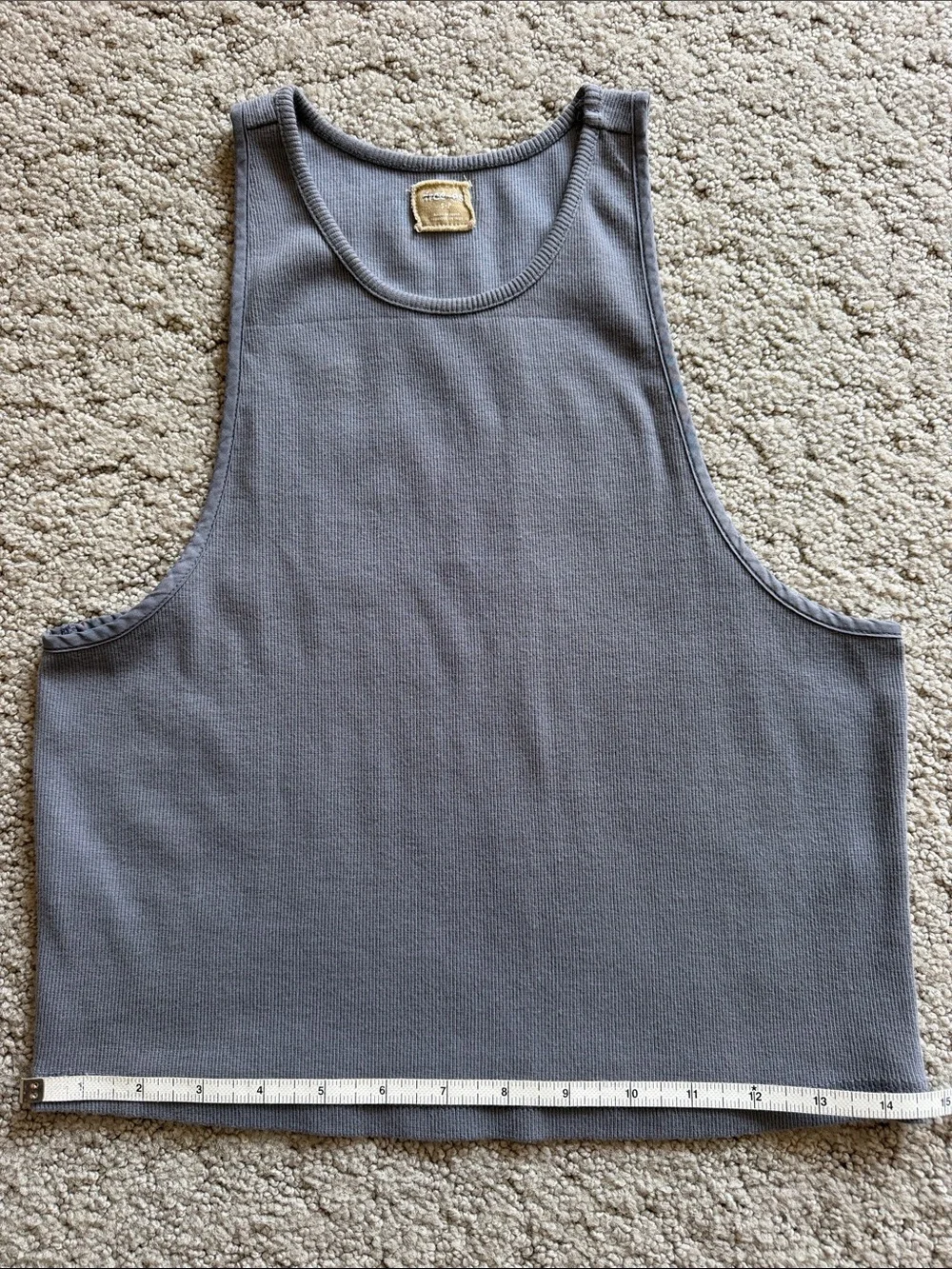 Free People Free-est Ribbed Racerback Cropped Tank Top Gray Women’s S NWOT